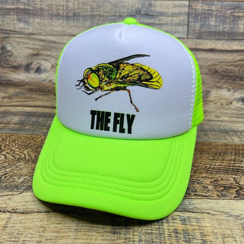 The Fly Mens Trucker Hat Neon Green Snapback 1986 Jeff Goldblum Cult Horror Cap